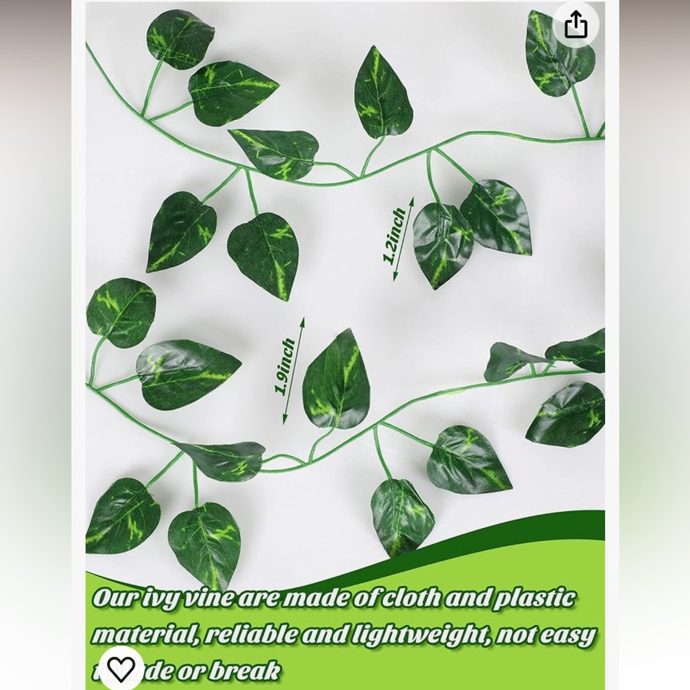 NWT 7 Piece Green Plants Vine Hanging Garland